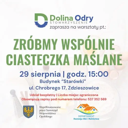 Warsztaty pieczenia ciasteczek maślanych w Zdzieszowicach – ostatnie wolne miejsca