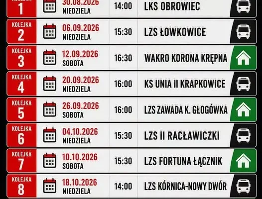 LKS Strzeleczki prezentuje terminarz jesieni 2026/2027