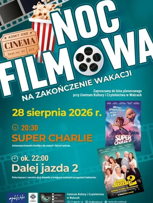 Noc Filmowa w Walcach – pożegnanie wakacji pod gwiazdami