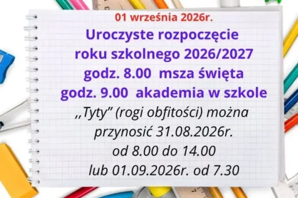 Uroczyste rozpoczęcie roku szkolnego 2026/2027 w Strzeleczkach