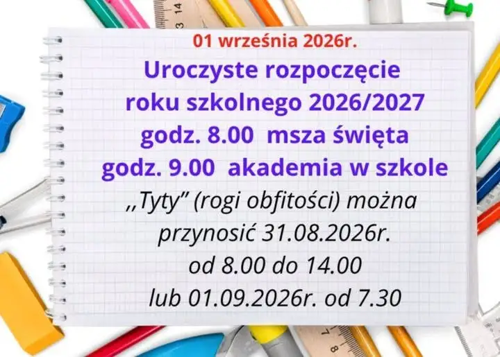 Uroczyste rozpoczęcie roku szkolnego 2026/2027 w Strzeleczkach