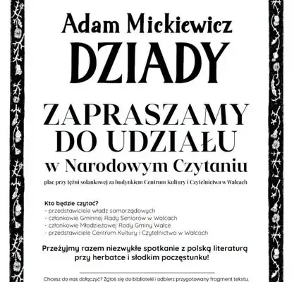 Wrzesień w CKiC Walce: Narodowe Czytanie, Dożynki, Artur Andrus i więcej