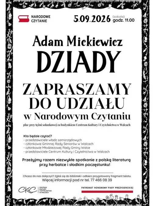 Narodowe Czytanie „Dziadów” w Walcach – spotkanie przy tężni solankowej