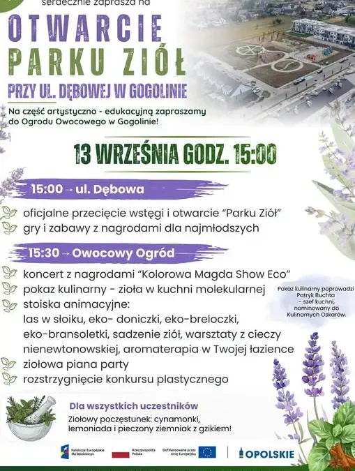 Gmina Gogolin zaprasza na otwarcie Parku Ziół i ziołowy festyn