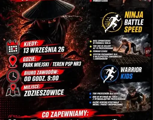 Ninja Battle Run 3: Ekstremalny bieg z przeszkodami już 13 września w Zdzieszowicach