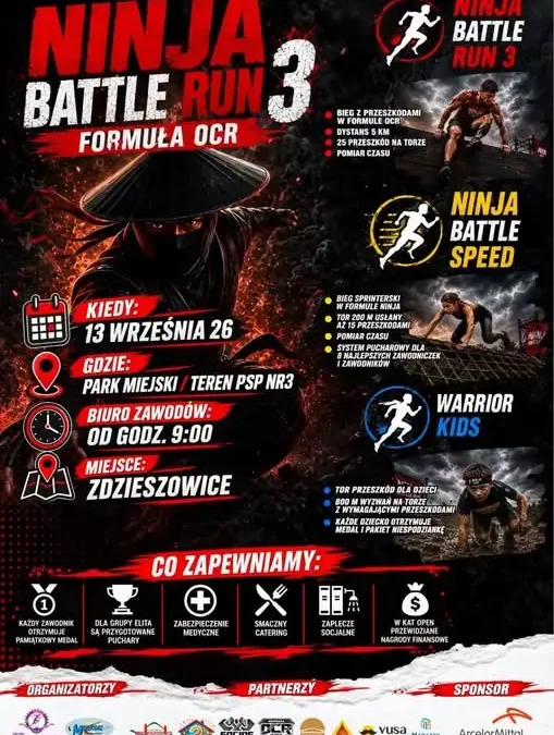Ninja Battle Run 3: Ekstremalny bieg z przeszkodami już 13 września w Zdzieszowicach