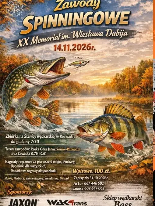 XX Memoriał im. Wiesława Dubija w Zdzieszowicach – zawody wędkarskie nad Odrą