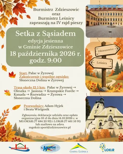 IV Rajd Pieszy „Setka z Sąsiadem” – jesienna wędrówka po Gminie Zdzieszowice