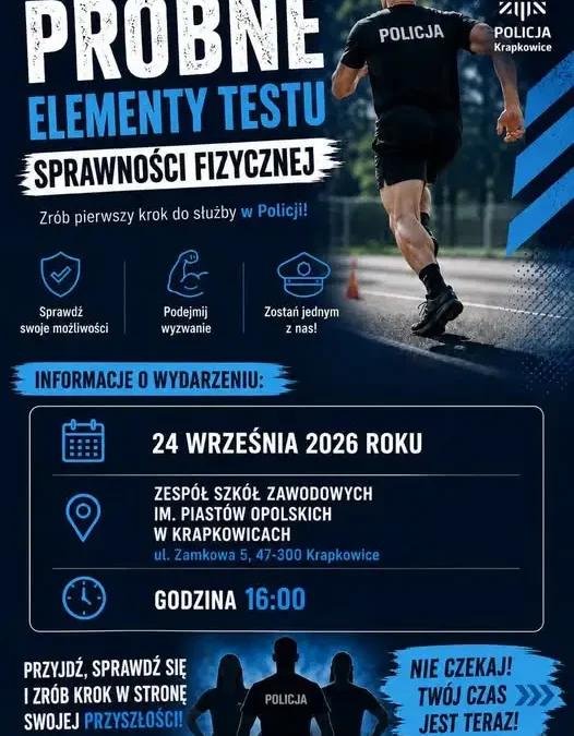 Próbny test sprawnościowy do Policji w Krapkowicach – już 24 września
