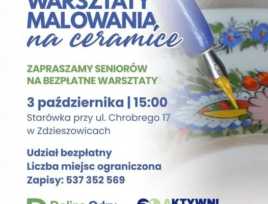Zdzieszowice: bezpłatne warsztaty malowania na ceramice dla seniorów już 3 października