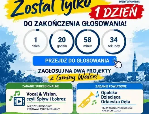 Ostatni dzień głosowania w Marszałkowskim Budżecie Obywatelskim – dwa projekty z Gminy Walce walczą o wsparcie