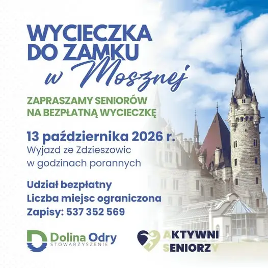 Bezpłatna wycieczka do Zamku w Mosznej dla seniorów z Doliny Odry