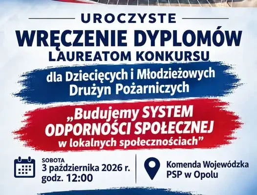 Wręczenie dyplomów laureatom konkursu dla Młodzieżowych Drużyn Pożarniczych w Opolu