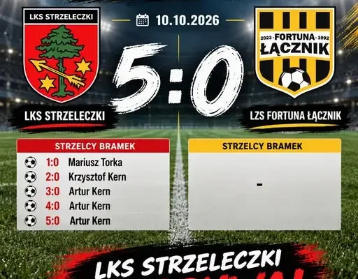 LKS Strzeleczki rozgromił LZS Fortuna Łącznik 5:0
