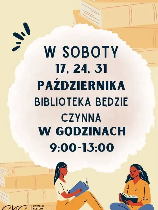 Biblioteka w Walcach otwarta w soboty – sprawdź harmonogram na październik
