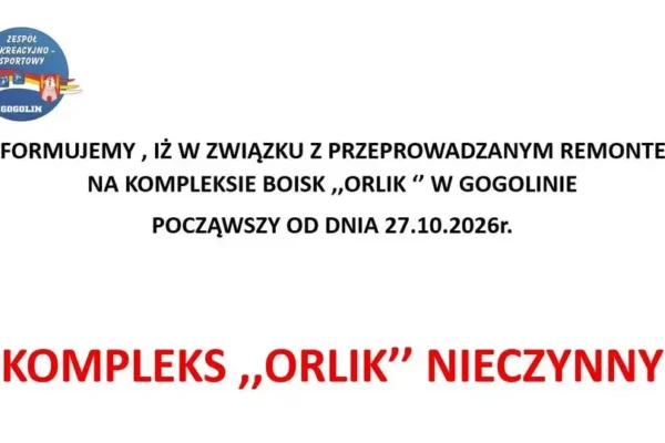 Remont Orlika w Gogolinie. Kompleks będzie nieczynny od 27 października